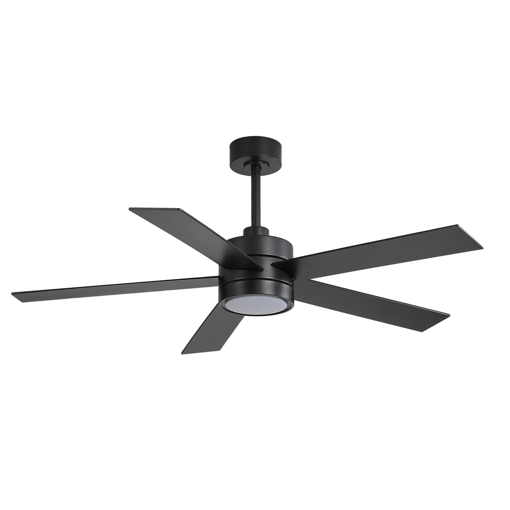 52-Inch 5-Blade LED Ceiling Fan with Light Remote,5" and 10" Downrod Included