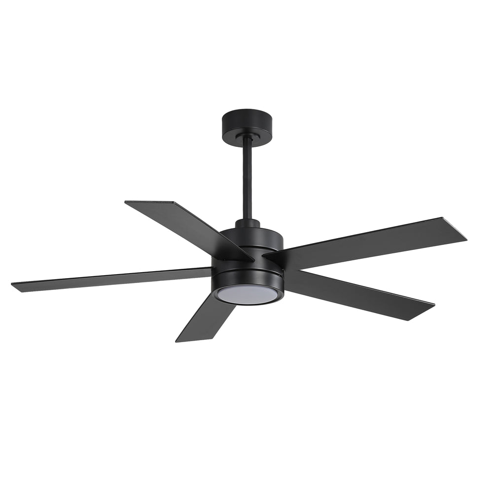 52-Inch 5-Blade LED Ceiling Fan with Light Remote,5" and 10" Downrod Included