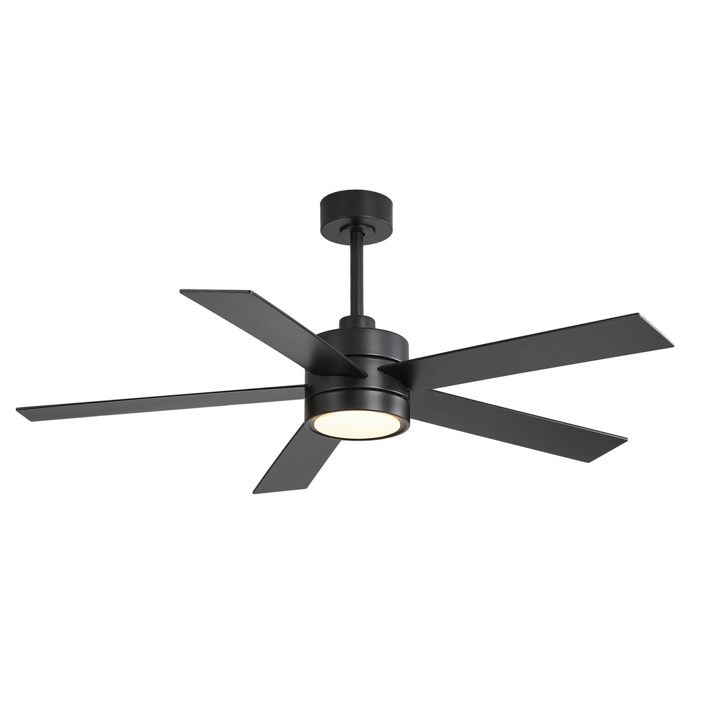 52-Inch 5-Blade LED Ceiling Fan with Light Remote,5" and 10" Downrod Included