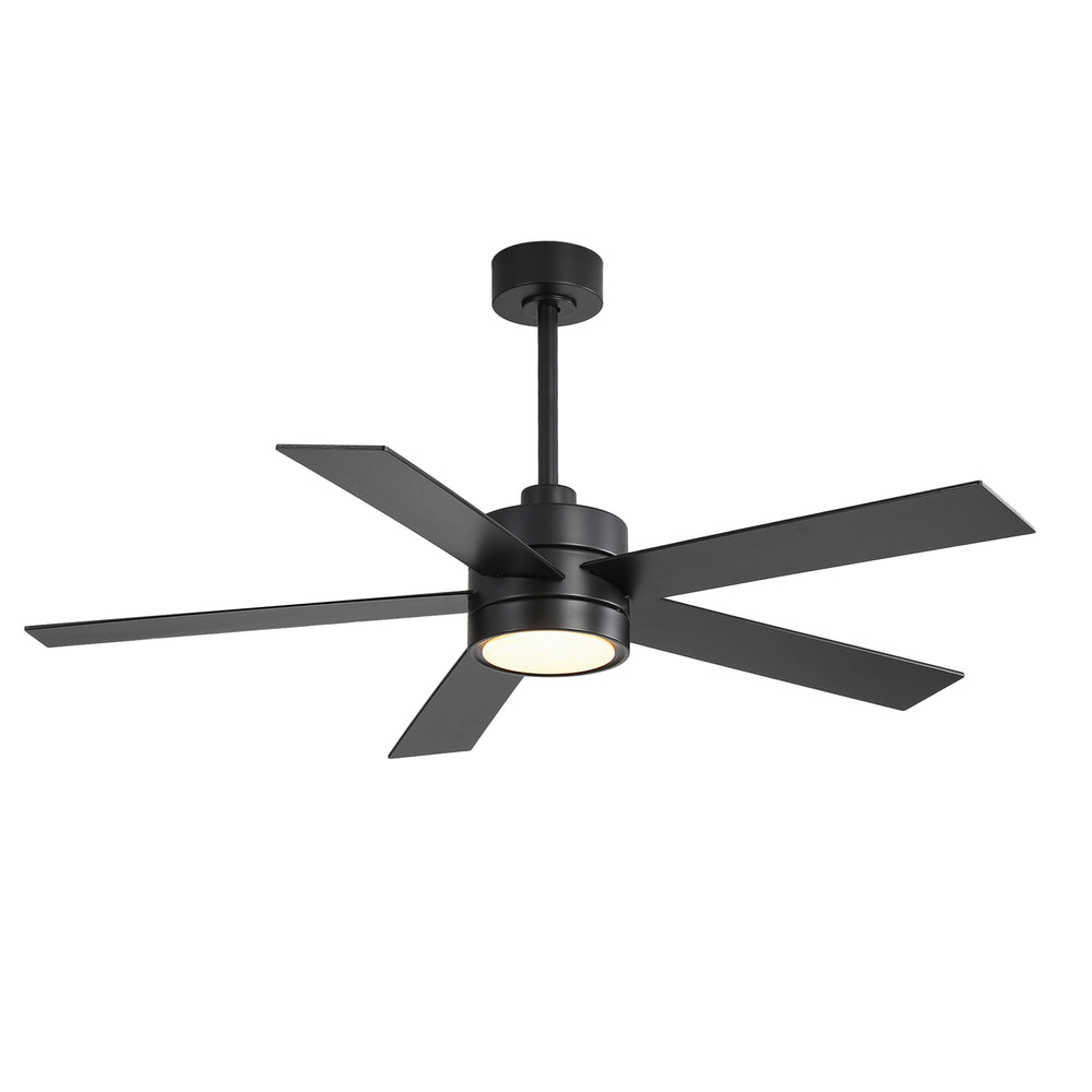 52-Inch 5-Blade LED Ceiling Fan with Light Remote,5" and 10" Downrod Included