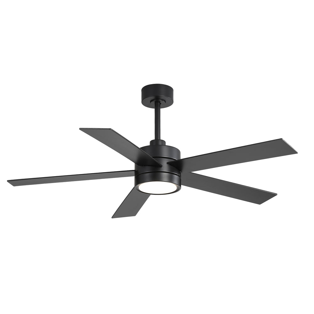 52-Inch 5-Blade LED Ceiling Fan with Light Remote,5" and 10" Downrod Included