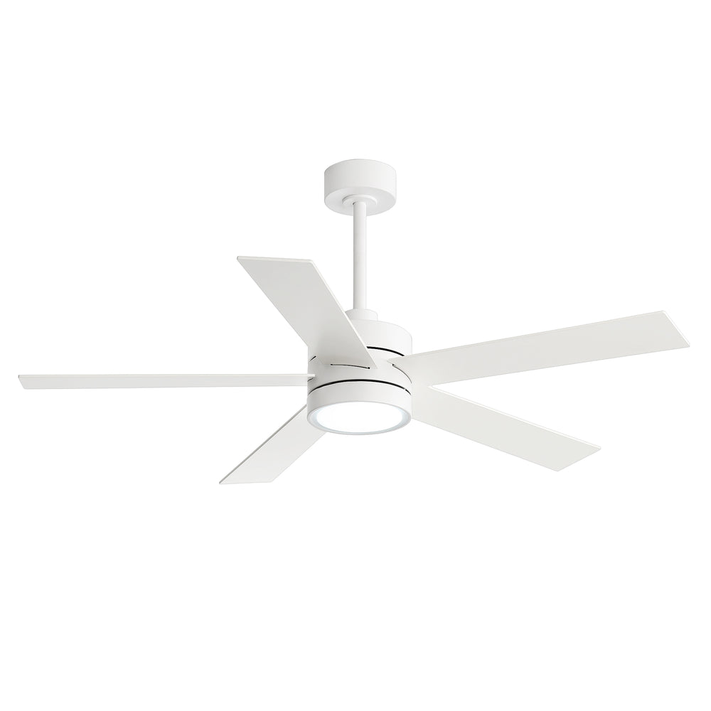 52-Inch 5-Blade LED Ceiling Fan with Light Remote,5" and 10" Downrod Included
