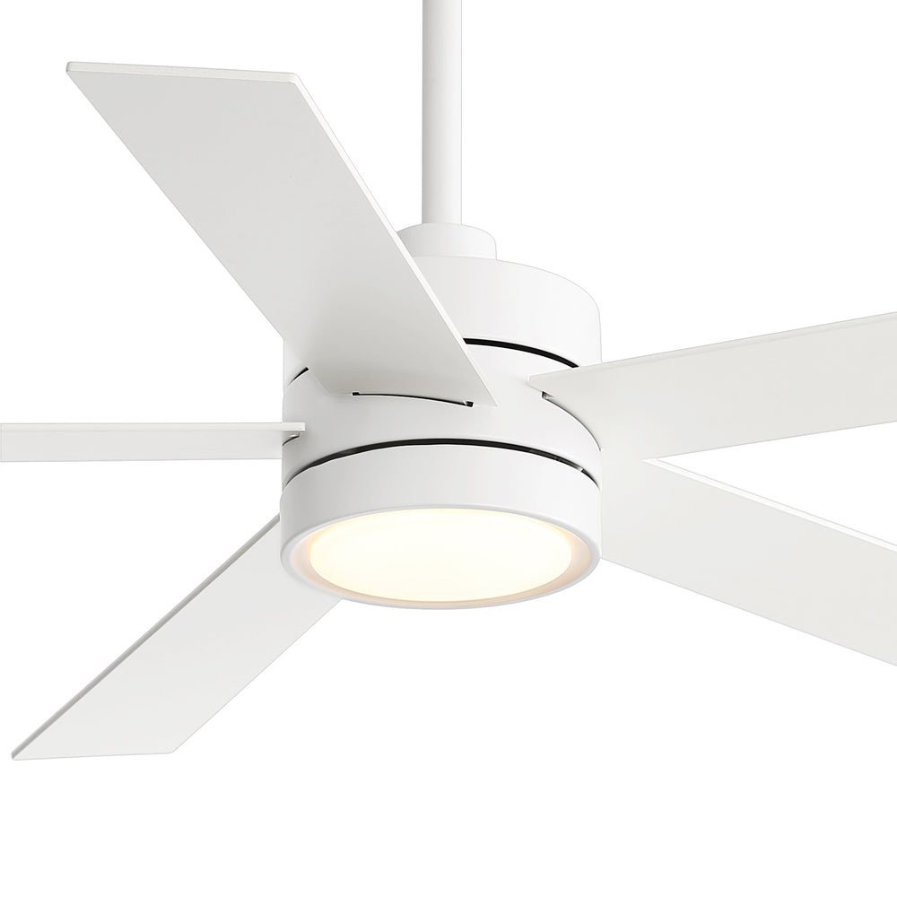 52-Inch 5-Blade LED Ceiling Fan with Light Remote,5" and 10" Downrod Included
