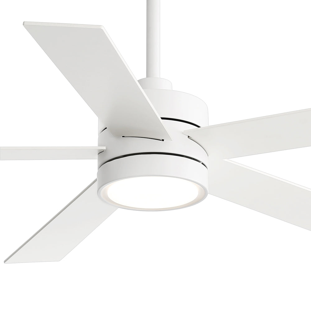 52-Inch 5-Blade LED Ceiling Fan with Light Remote,5" and 10" Downrod Included