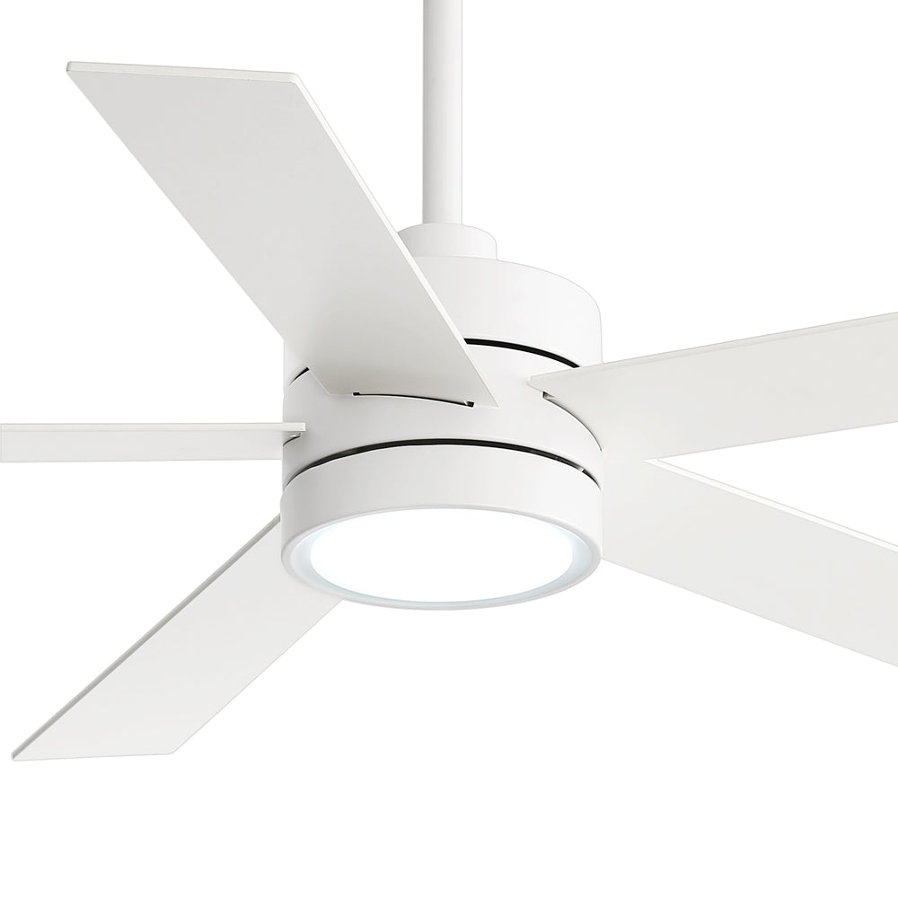 52-Inch 5-Blade LED Ceiling Fan with Light Remote,5" and 10" Downrod Included