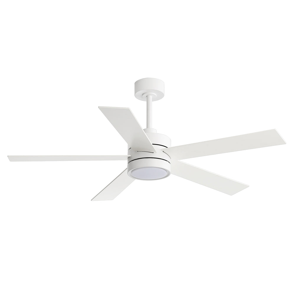 52-Inch 5-Blade LED Ceiling Fan with Light Remote,5" and 10" Downrod Included