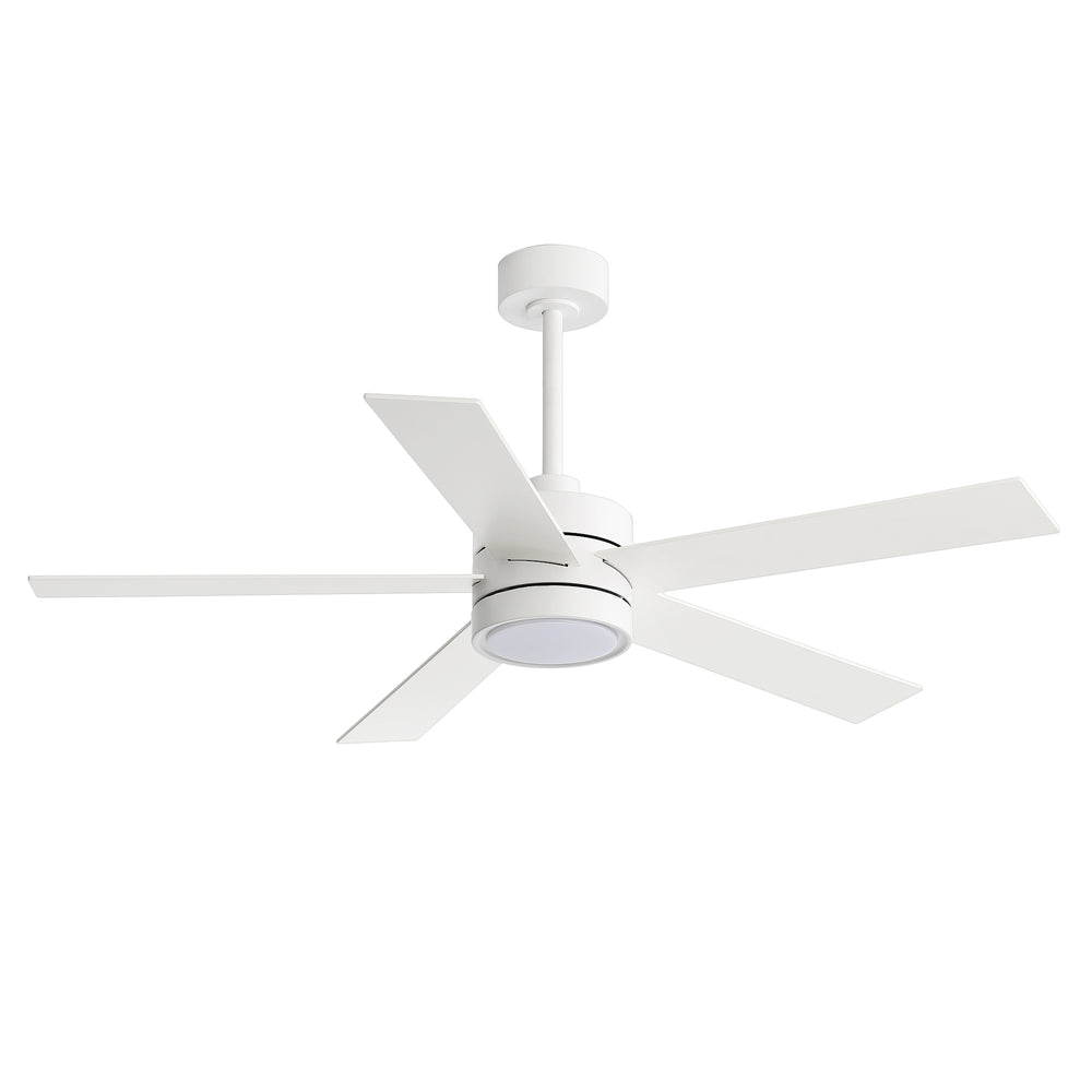 52-Inch 5-Blade LED Ceiling Fan with Light Remote,5" and 10" Downrod Included