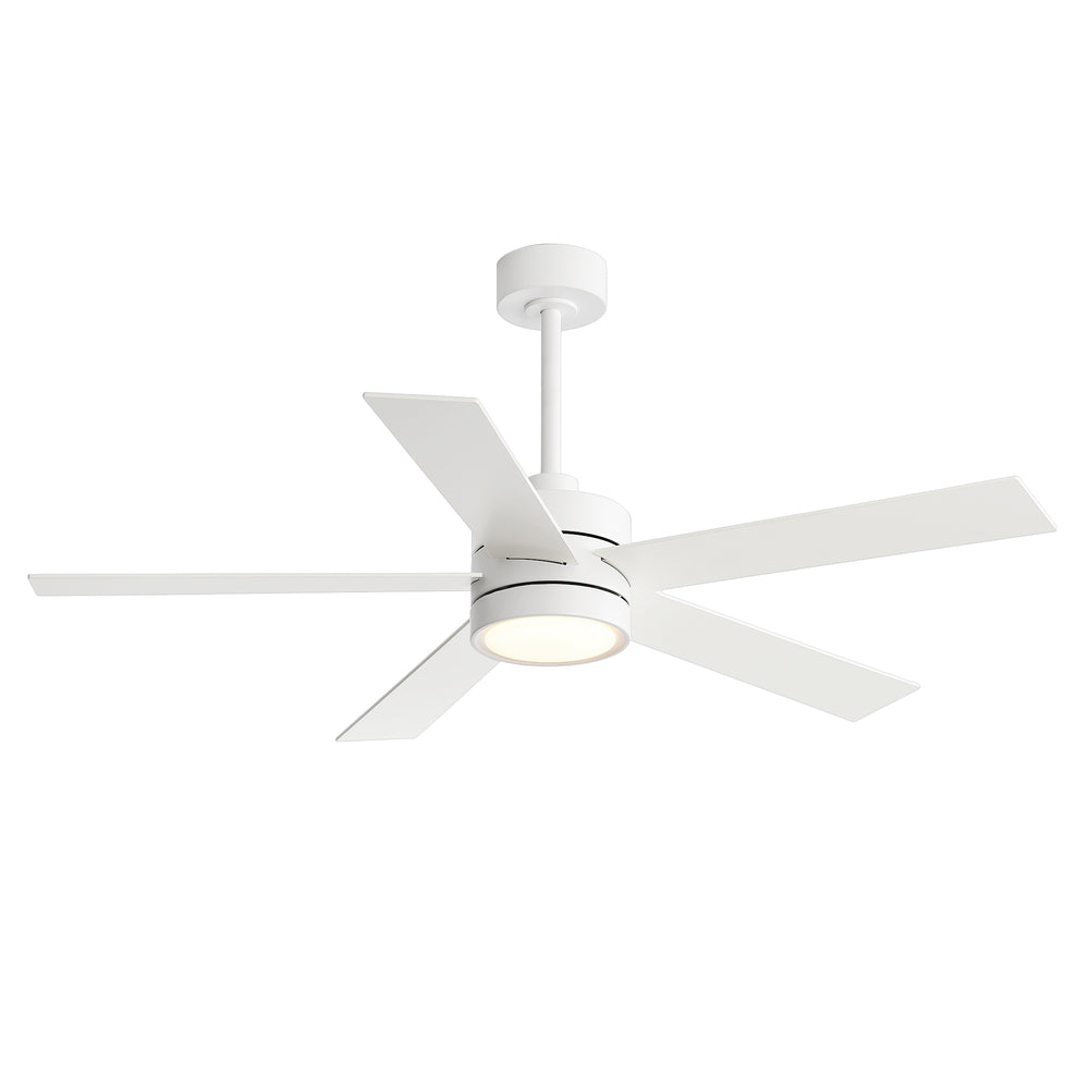 52-Inch 5-Blade LED Ceiling Fan with Light Remote,5" and 10" Downrod Included