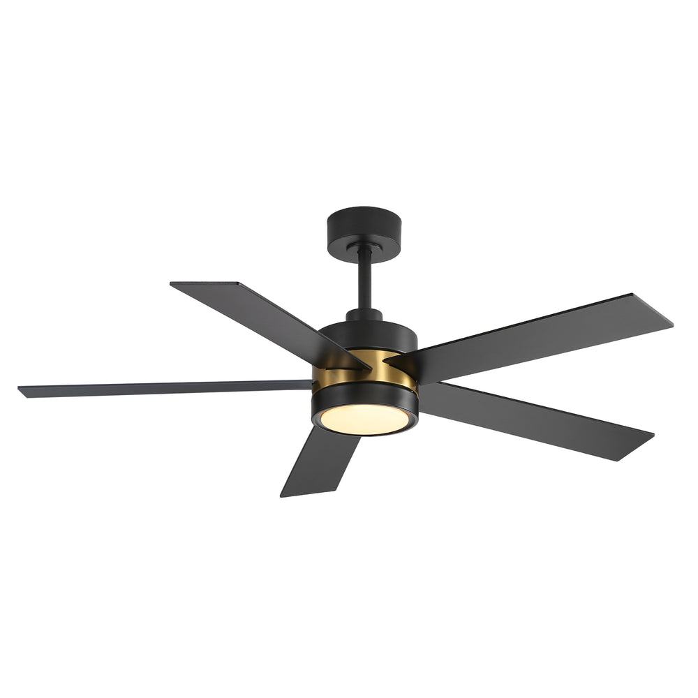 52-Inch 5-Blade LED Ceiling Fan with Light Remote,5" and 10" Downrod Included