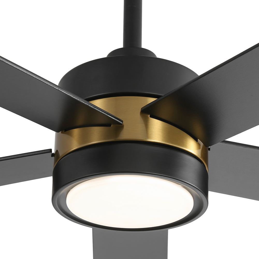 52-Inch 5-Blade LED Ceiling Fan with Light Remote,5" and 10" Downrod Included