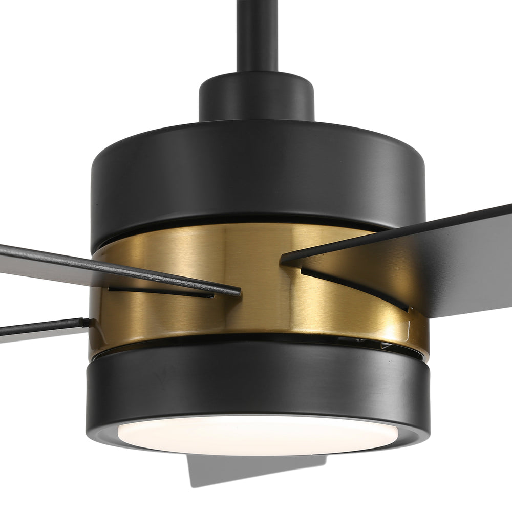 52-Inch 5-Blade LED Ceiling Fan with Light Remote,5" and 10" Downrod Included