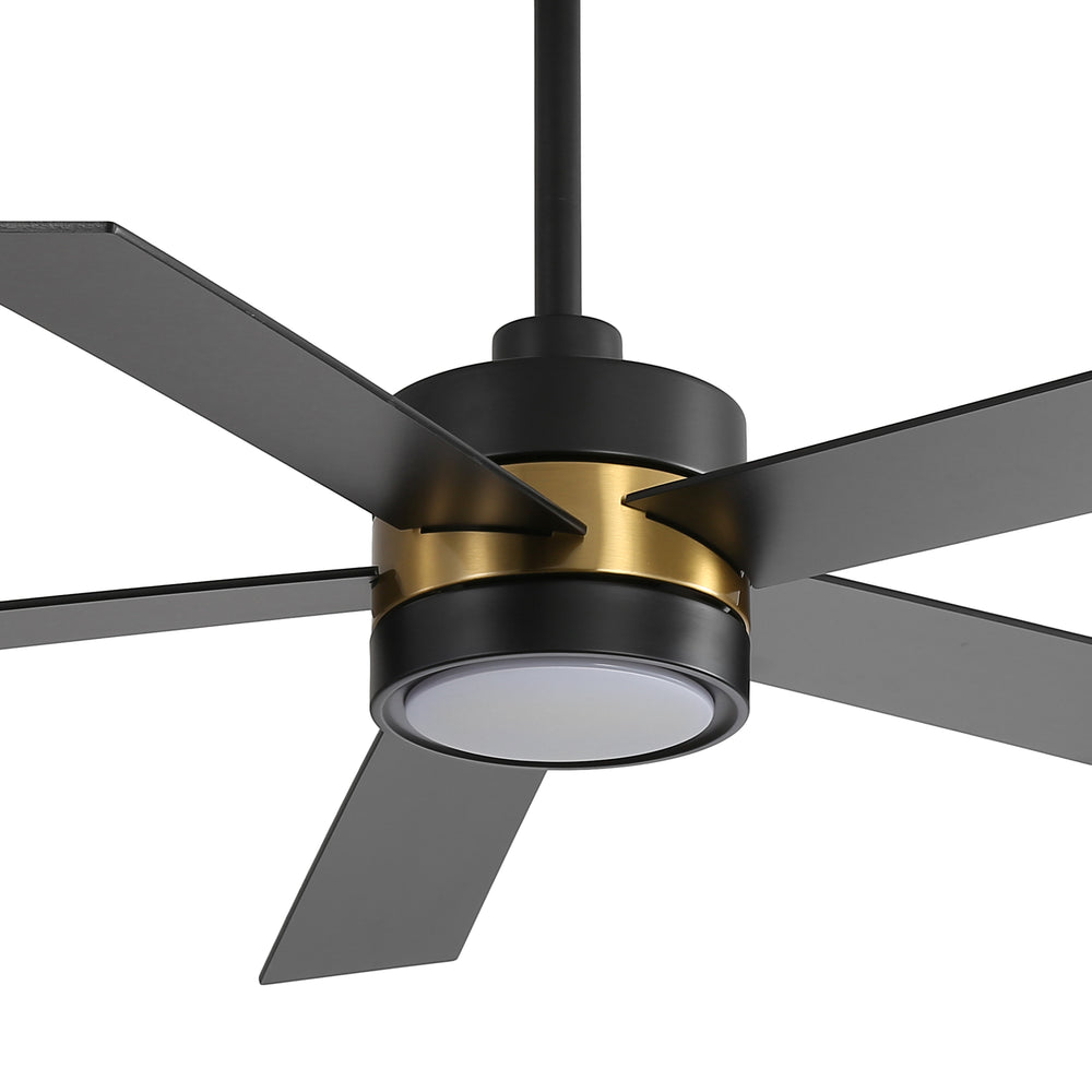 52-Inch 5-Blade LED Ceiling Fan with Light Remote,5" and 10" Downrod Included
