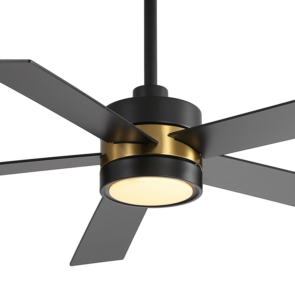 52-Inch 5-Blade LED Ceiling Fan with Light Remote,5" and 10" Downrod Included