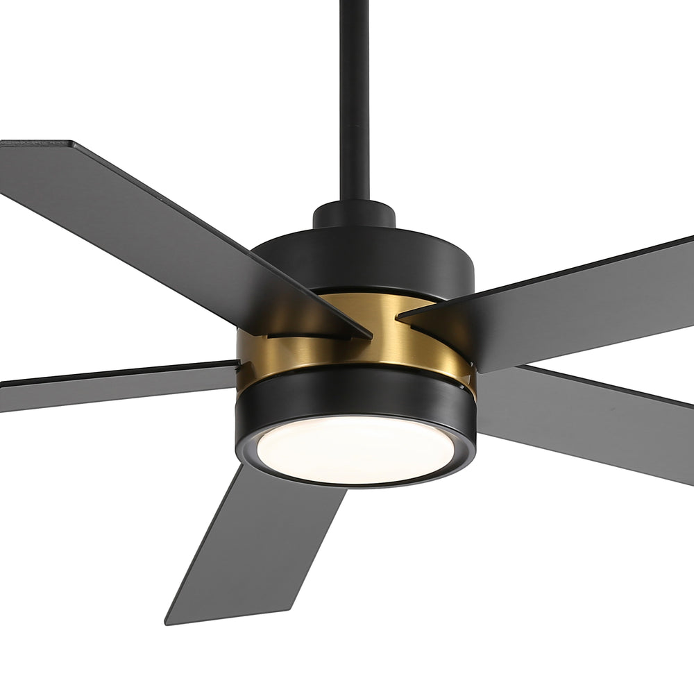 52-Inch 5-Blade LED Ceiling Fan with Light Remote,5" and 10" Downrod Included