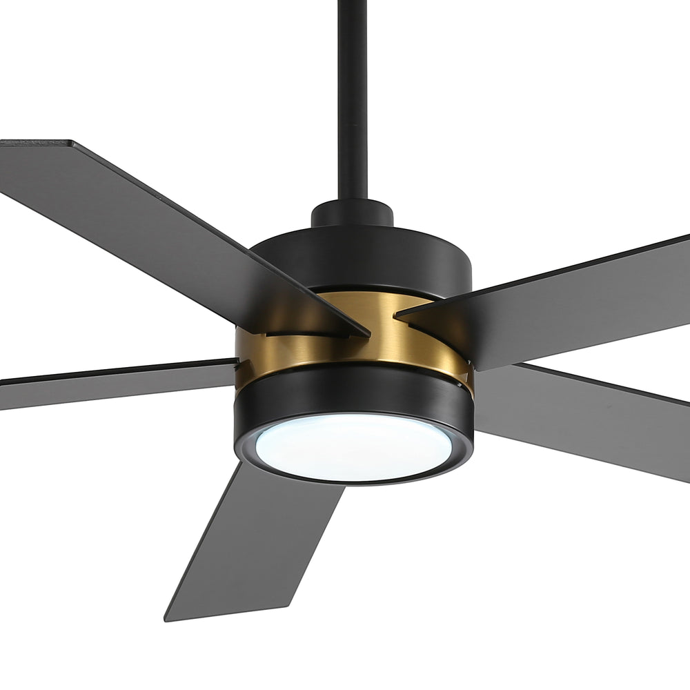 52-Inch 5-Blade LED Ceiling Fan with Light Remote,5" and 10" Downrod Included