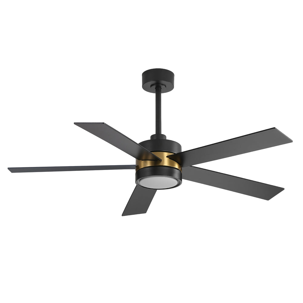 52-Inch 5-Blade LED Ceiling Fan with Light Remote,5" and 10" Downrod Included