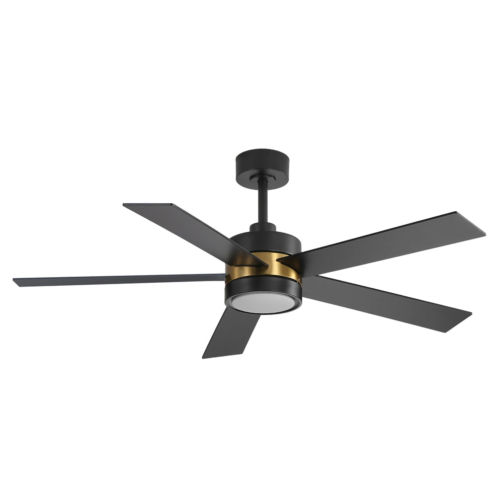 52-Inch 5-Blade LED Ceiling Fan with Light Remote,5" and 10" Downrod Included