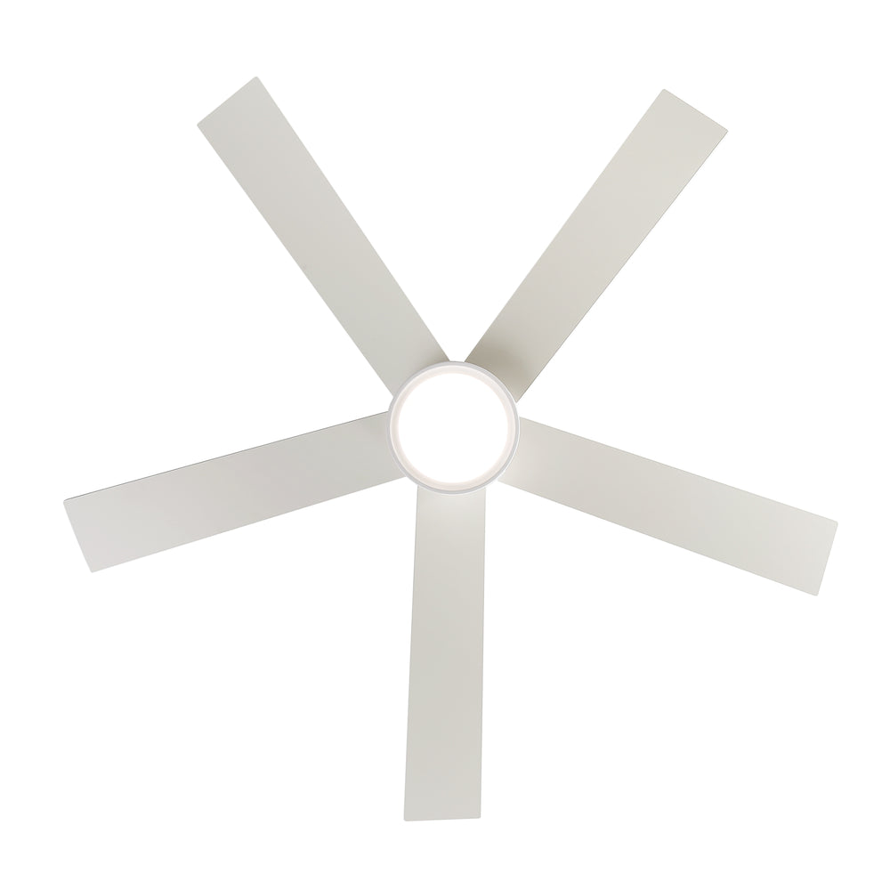 52-Inch 5-Blade LED Ceiling Fan with Light Remote,5" and 10" Downrod Included