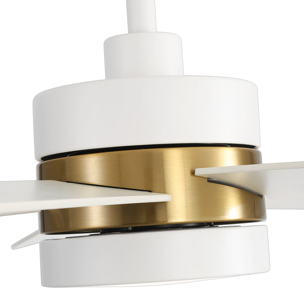 52-Inch 5-Blade LED Ceiling Fan with Light Remote,5" and 10" Downrod Included