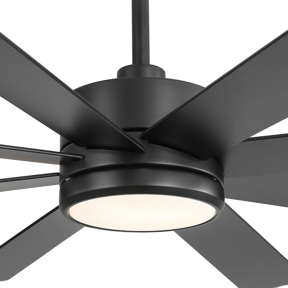 65-inch Large 8 Blade LED Ceiling Fan with Light, Remote Control and Two Downrods (6" & 20")