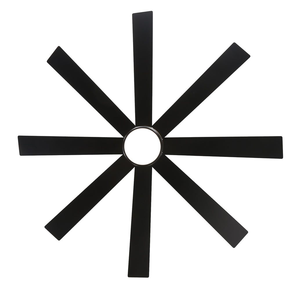 65-inch Large 8 Blade LED Ceiling Fan with Light, Remote Control and Two Downrods (6" & 20")