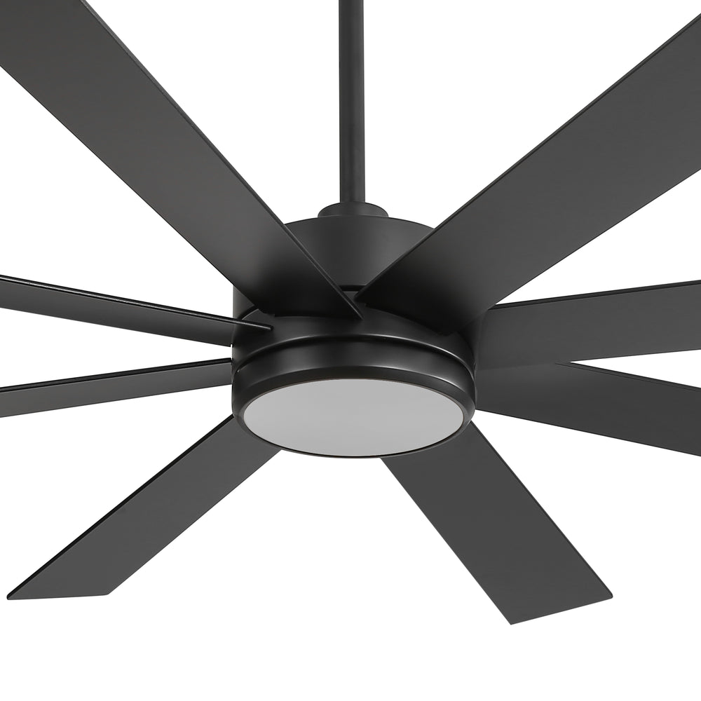 65-inch Large 8 Blade LED Ceiling Fan with Light, Remote Control and Two Downrods (6" & 20")