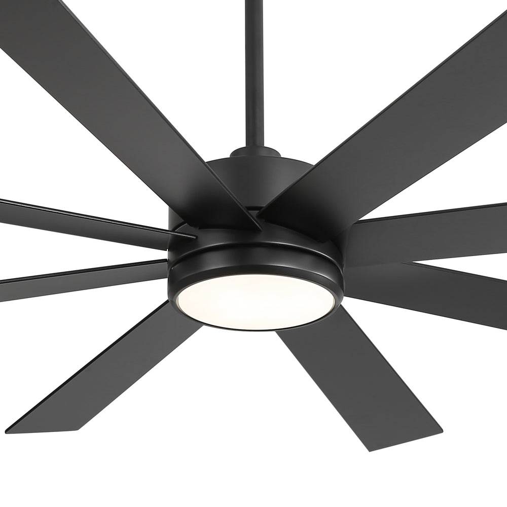 65-inch Large 8 Blade LED Ceiling Fan with Light, Remote Control and Two Downrods (6" & 20")