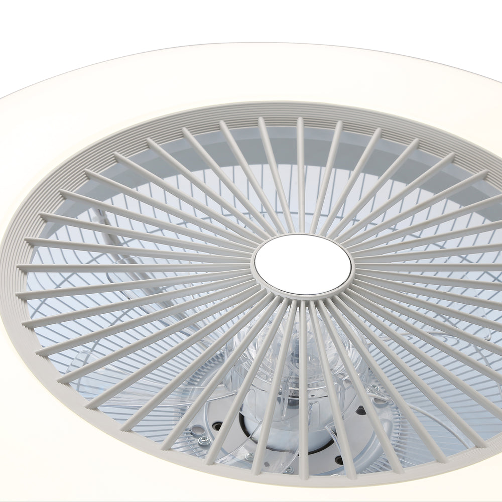 22-inch  Enclosed Low Profile Caged Smart LED Ceiling Fan Works with Alexa/Google/APP