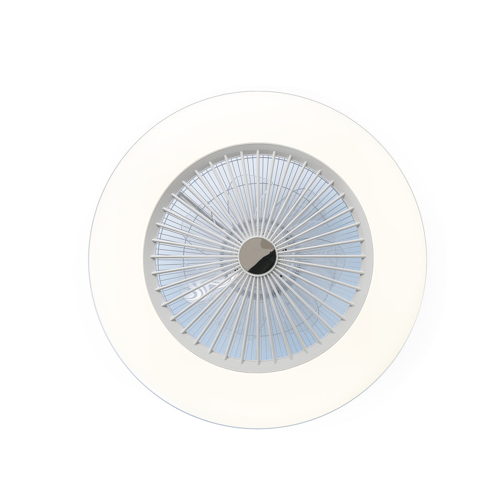 22-inch  Enclosed Low Profile Caged Smart LED Ceiling Fan Works with Alexa/Google/APP