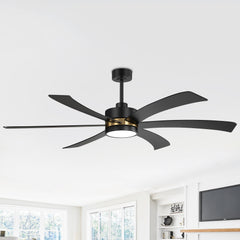 65 inch Farmhouse Ceiling Fans with Light and Remote, 6 Reversible Blade, Quiet DC Motor, 6-Speed, Led Light Chandelier, Modern Ceiling Fan Light for Bedroom Home Office