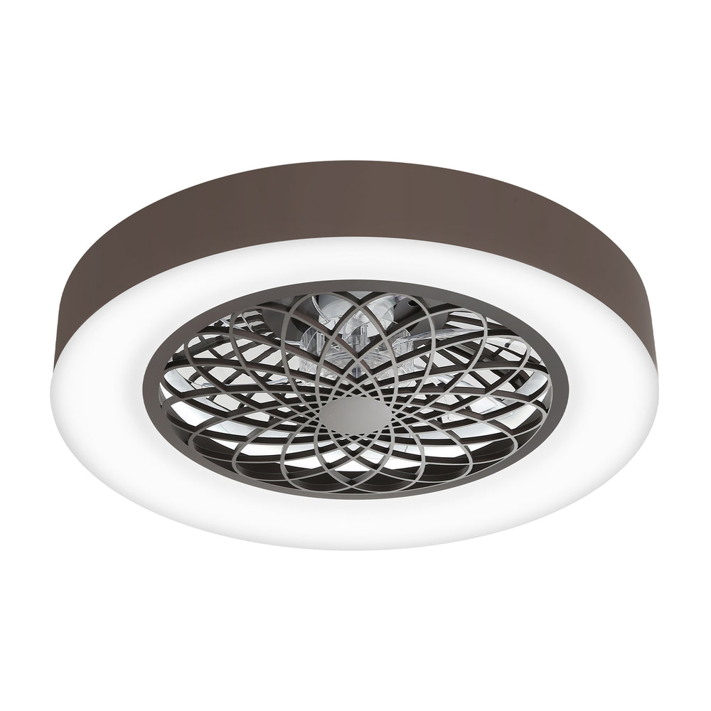 Flush Mount Ceiling Fan with Lights 20 inch Smart Bladeless Low Profile Ceiling Fans with Alexa/Google Assistant/App Control RGB Back Ambient Light