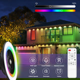 23" Bladeless Ceiling Fan with Light,Low Profile Flush Mount Ceiling Fans with RGB Dimmable Smart LED,Modern Enclosed Fandelier Alexa/Google Assistant/App Control
