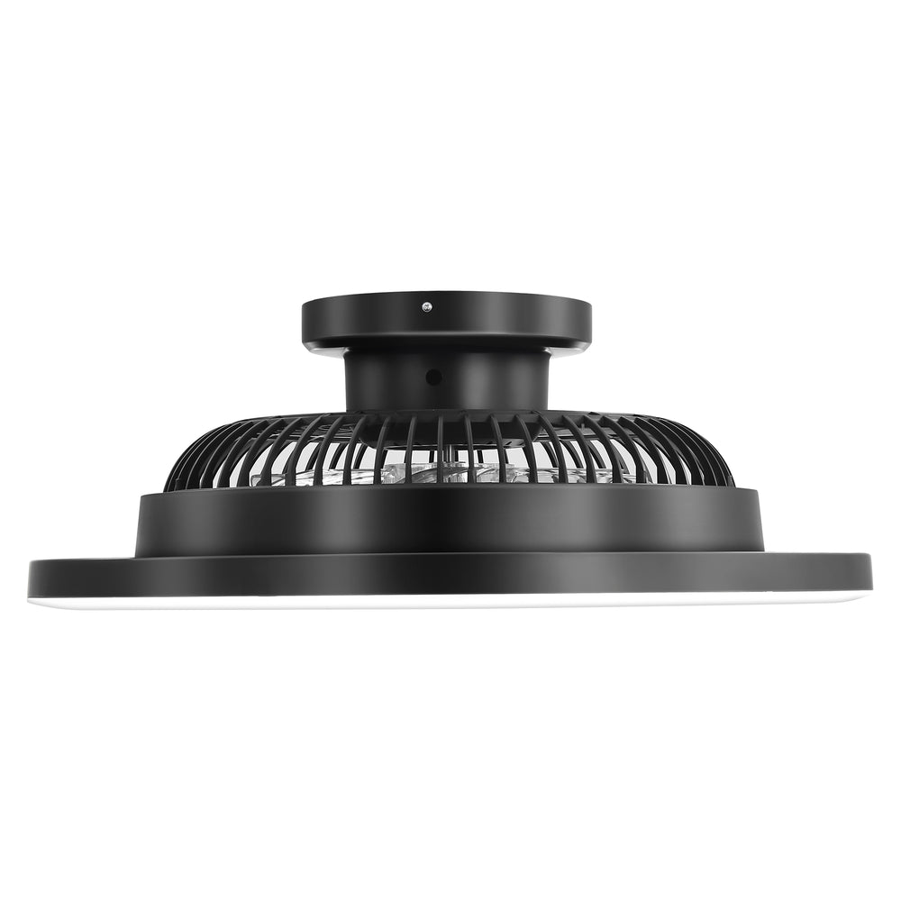23" Bladeless Ceiling Fan with Light,Low Profile Flush Mount Ceiling Fans with RGB Dimmable Smart LED,Modern Enclosed Fandelier Alexa/Google Assistant/App Control
