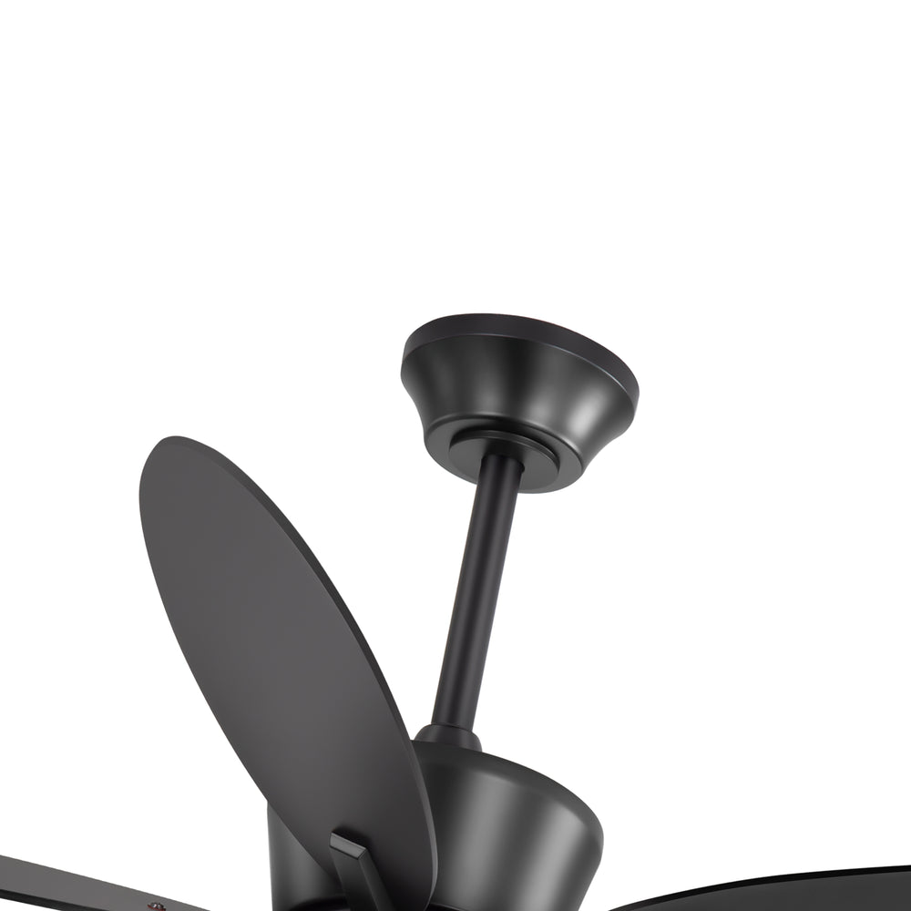 52-inch Matte Black 5-Blade Ceiling Fan with Light and Remote, 4*G9 Bulb，5“ and 10" Downrod Included