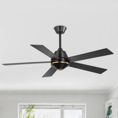 52-in 5-Blade Ceiling Fan with Remote without Light,5" and 10" Downrod Included