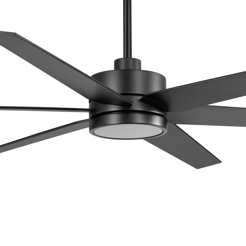 72-in 6-Blade  Integrated LED Ceiling Fan with Light Remote,7" and 12" Downrod Included