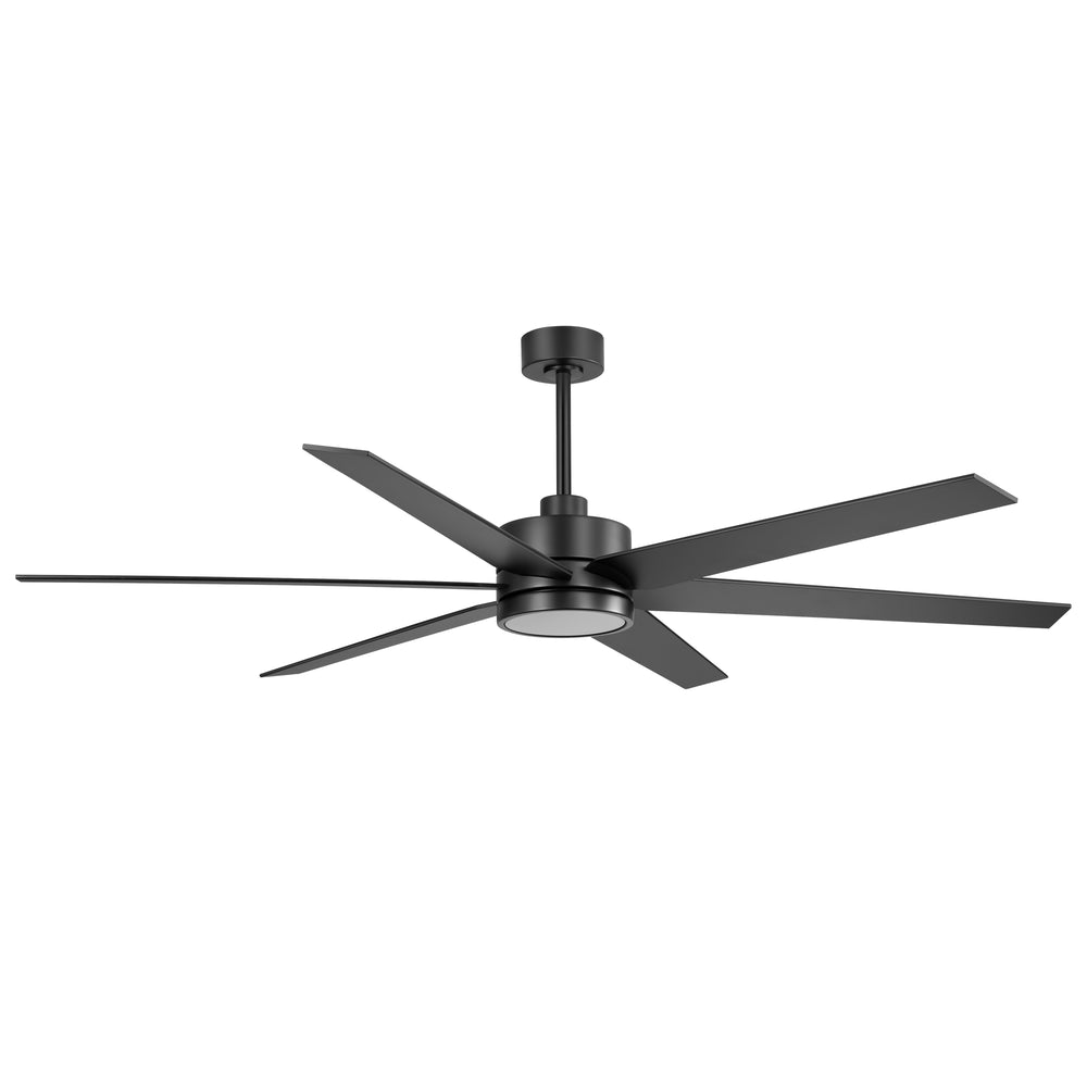 72-in 6-Blade  Integrated LED Ceiling Fan with Light Remote,7" and 12" Downrod Included