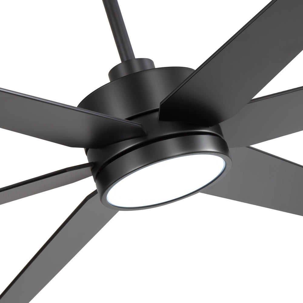 72-in 6-Blade  Integrated LED Ceiling Fan with Light Remote,7" and 12" Downrod Included