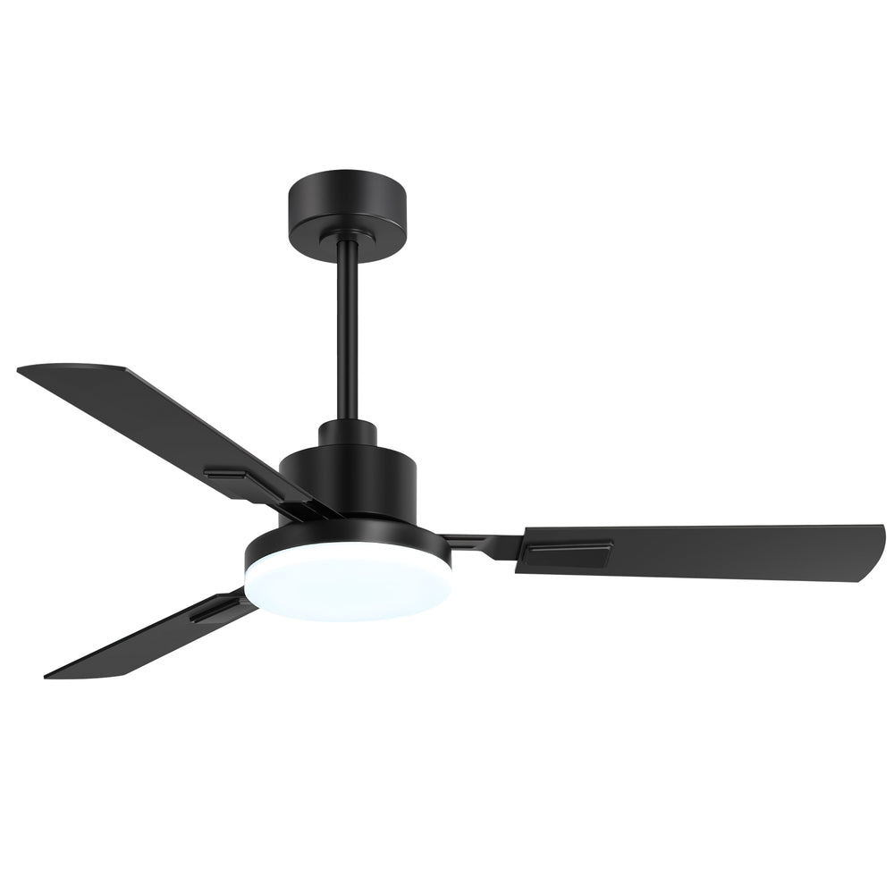 52 Inch LED Ceiling Fan with Light and Remote,3 Reversible Blades with 5in and 10in Downrod Included