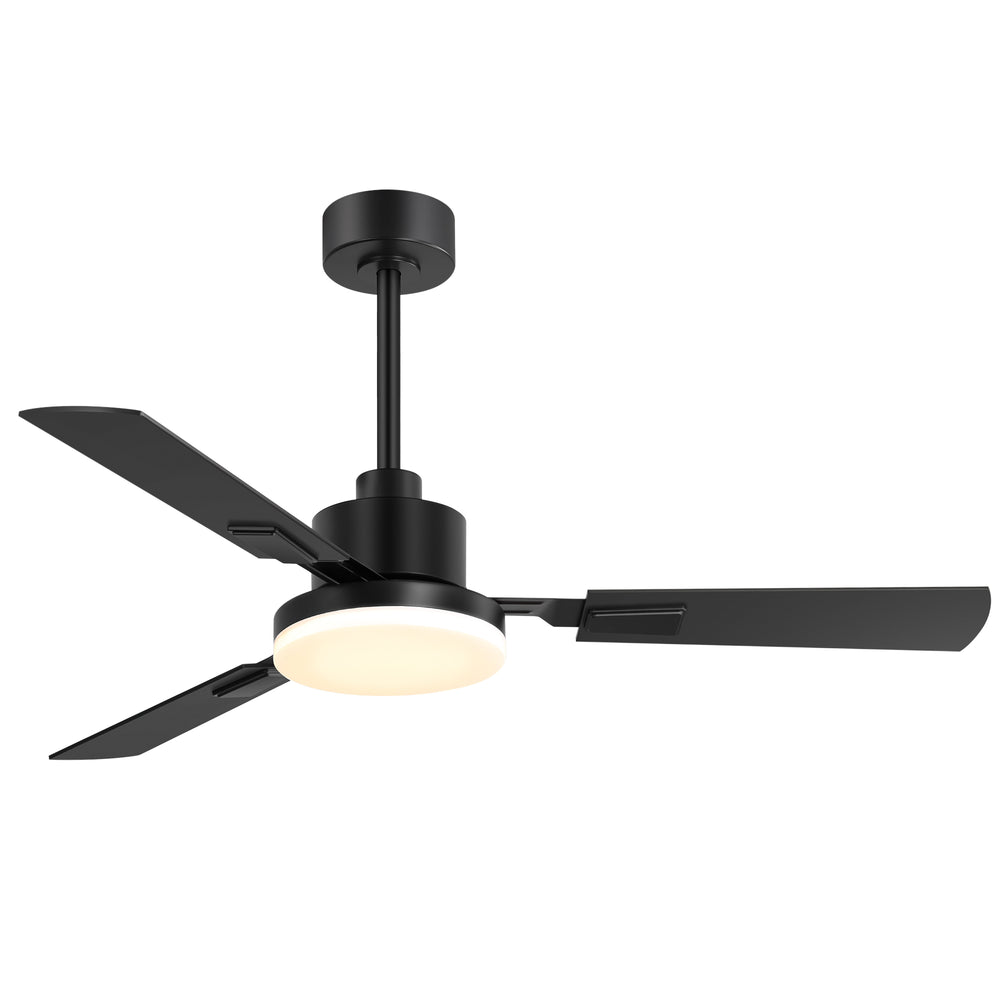 52 Inch LED Ceiling Fan with Light and Remote,3 Reversible Blades with 5in and 10in Downrod Included
