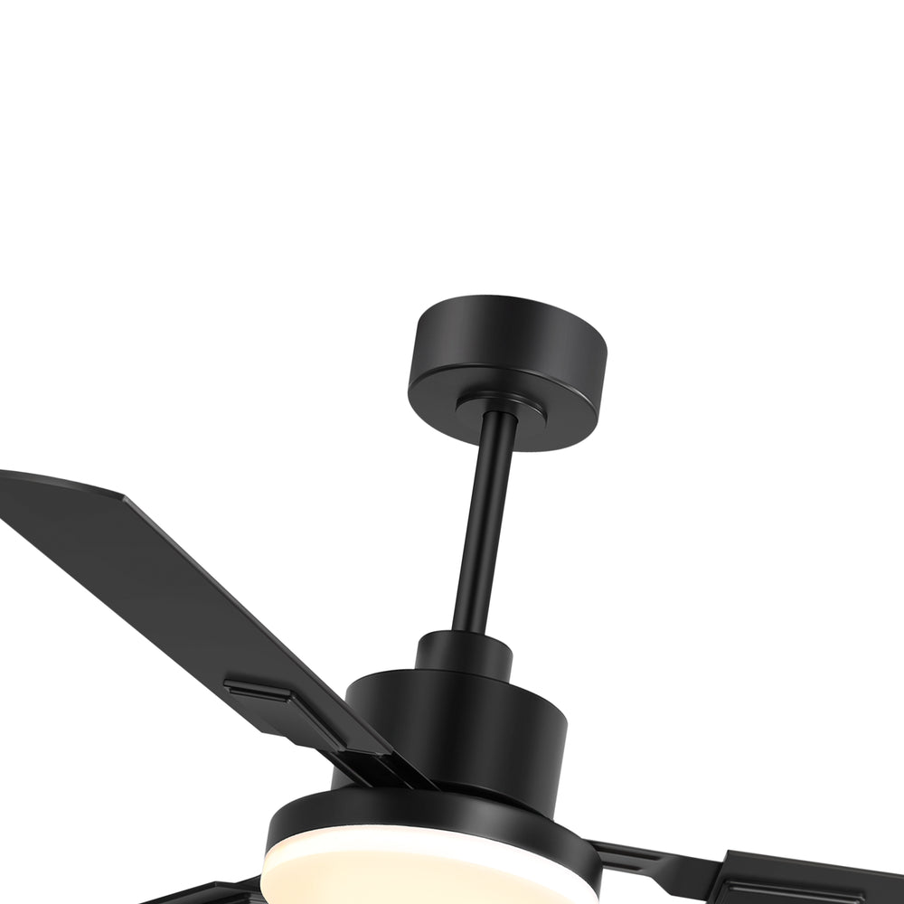 52 Inch LED Ceiling Fan with Light and Remote,3 Reversible Blades with 5in and 10in Downrod Included
