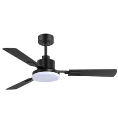 52 Inch 3-Blade LED Ceiling Fan with Light and Remote,5in and 10in Downrod Included