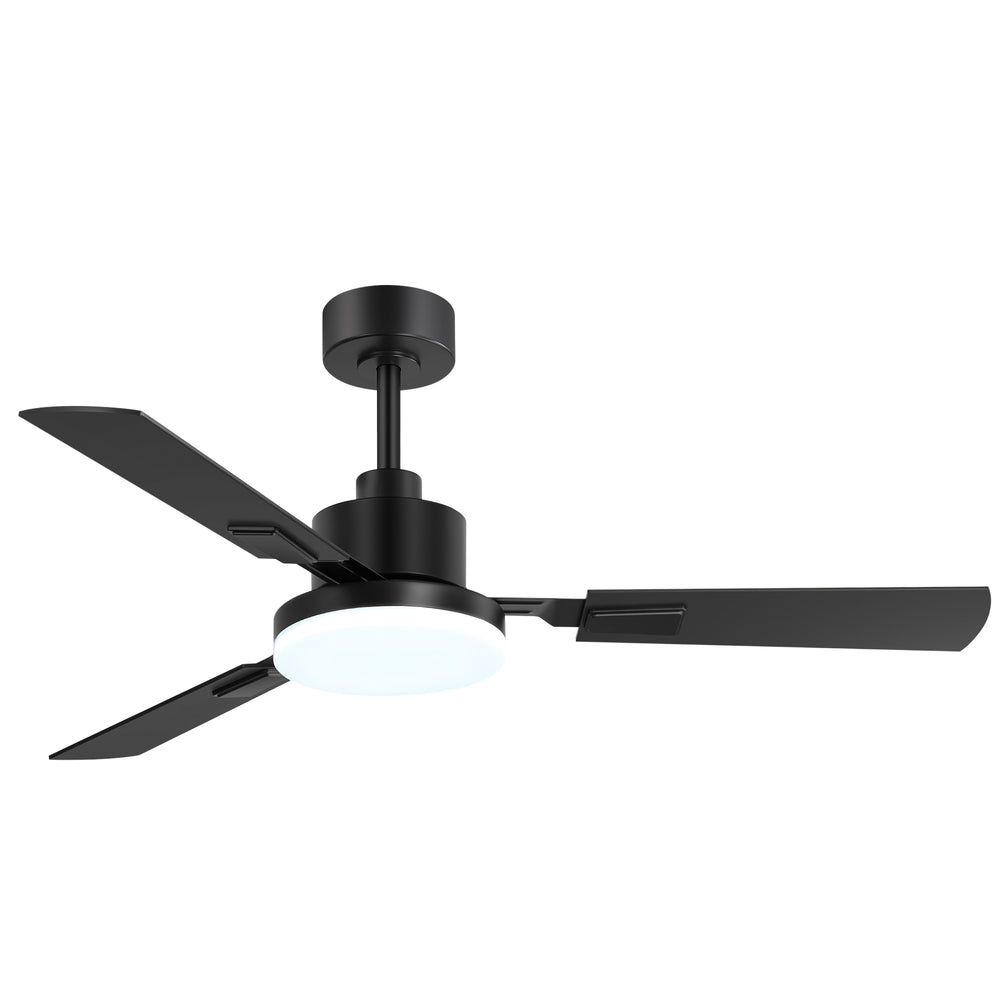 52 Inch LED Ceiling Fan with Light and Remote,3 Reversible Blades with 5in and 10in Downrod Included