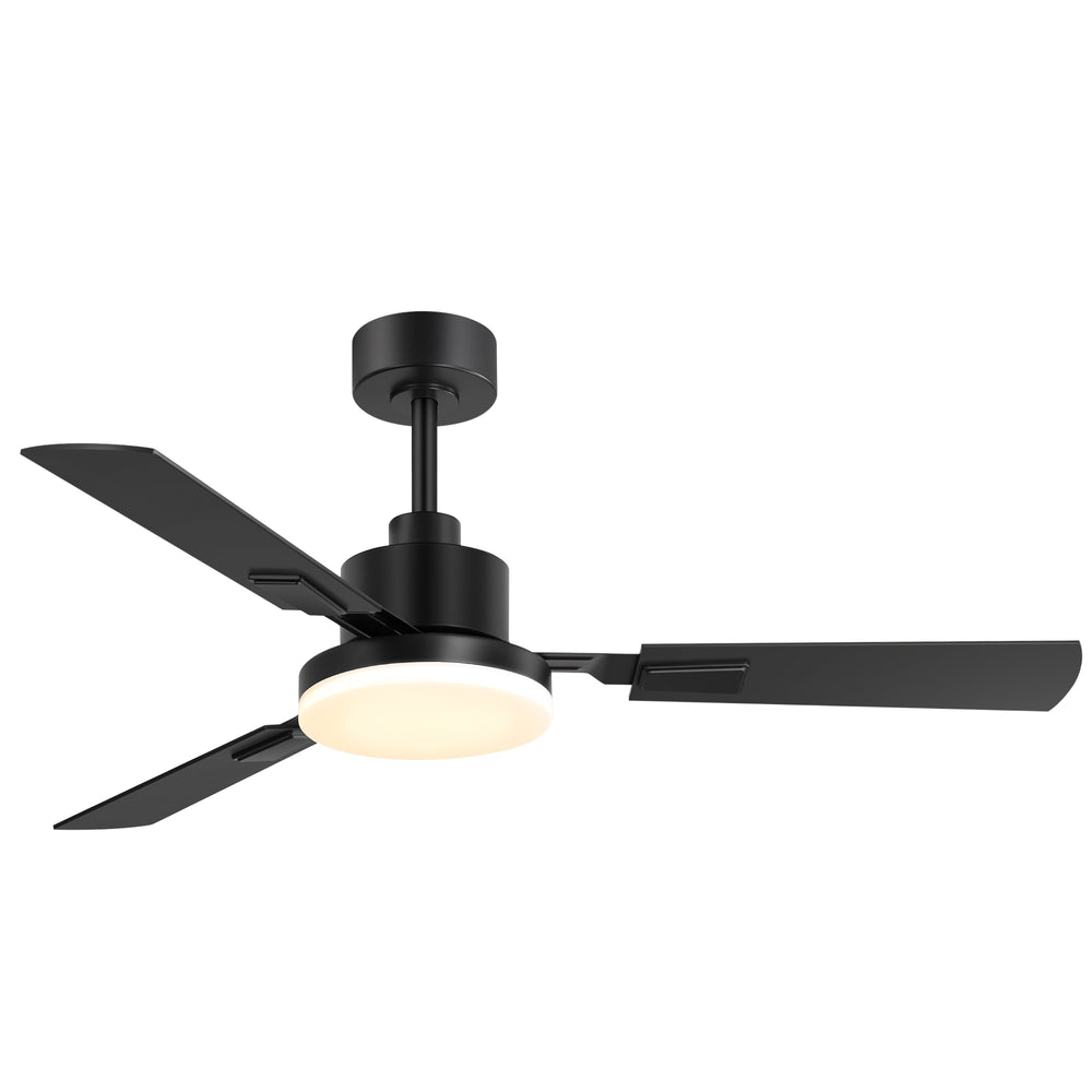 52 Inch LED Ceiling Fan with Light and Remote,3 Reversible Blades with 5in and 10in Downrod Included