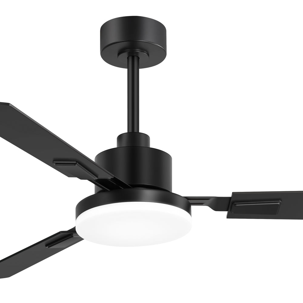 52 Inch LED Ceiling Fan with Light and Remote,3 Reversible Blades with 5in and 10in Downrod Included