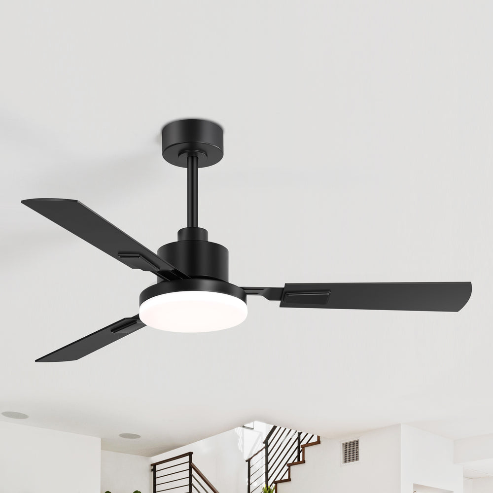 52 Inch LED Ceiling Fan with Light and Remote,3 Reversible Blades with 5in and 10in Downrod Included