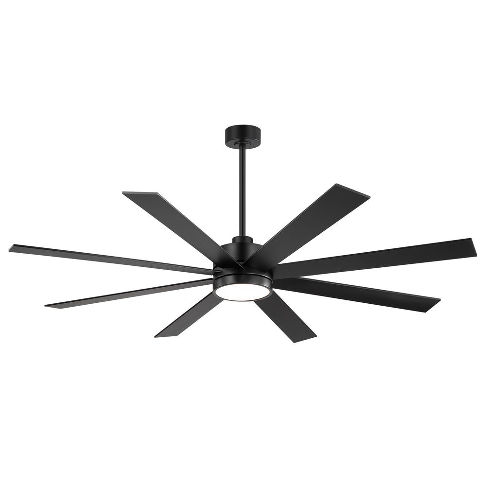 Large 72-inch 8-Blade Integrated LED Ceiling Fan with Light Remote, 6" and 20" Downrod Included