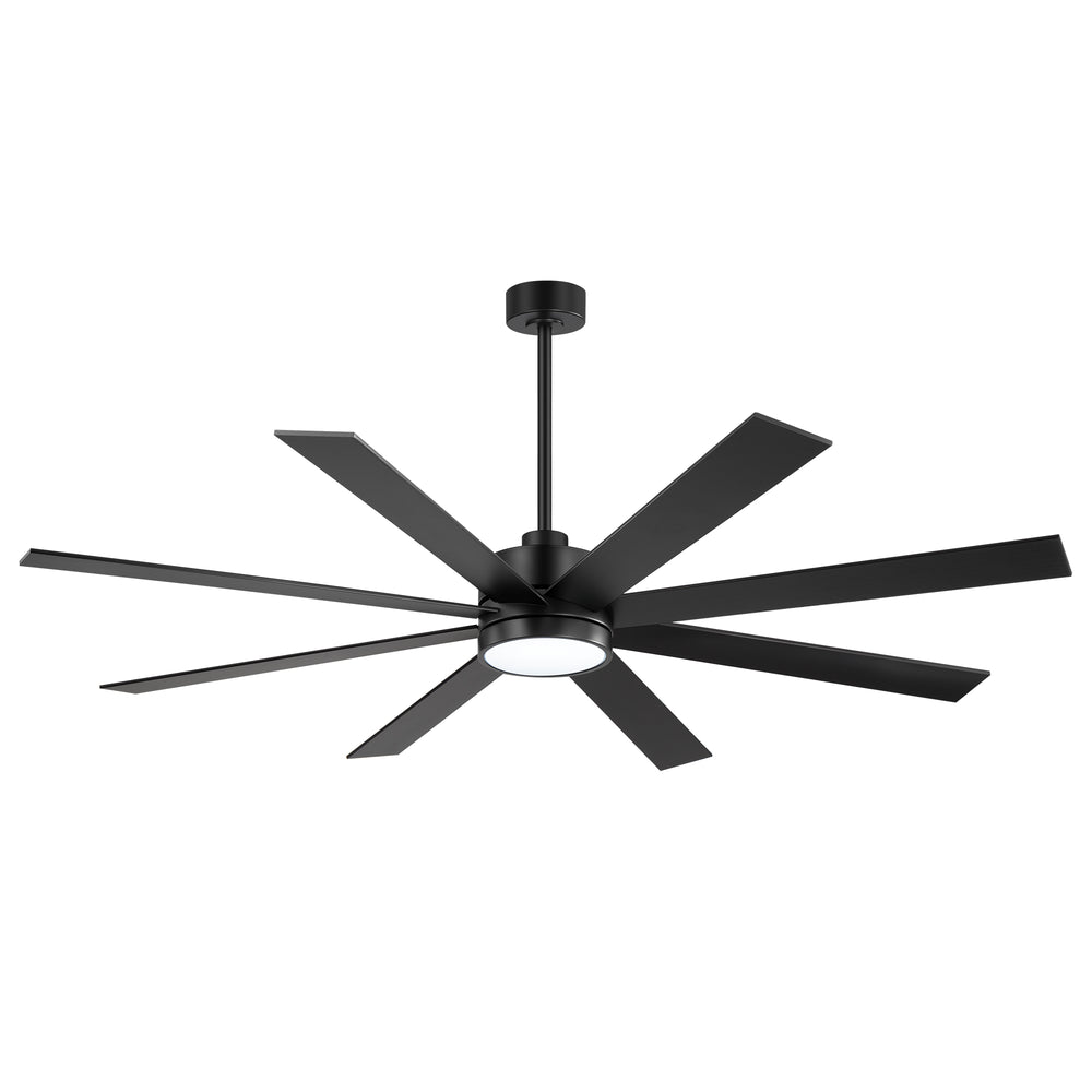 Large 72-inch 8-Blade Integrated LED Ceiling Fan with Light Remote, 6" and 20" Downrod Included