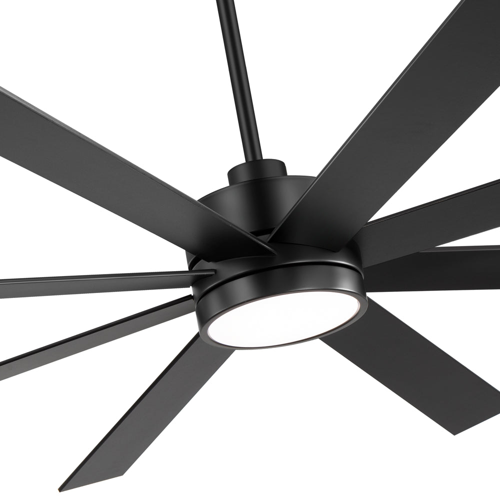 Large 72-inch 8-Blade Integrated LED Ceiling Fan with Light Remote, 6" and 20" Downrod Included