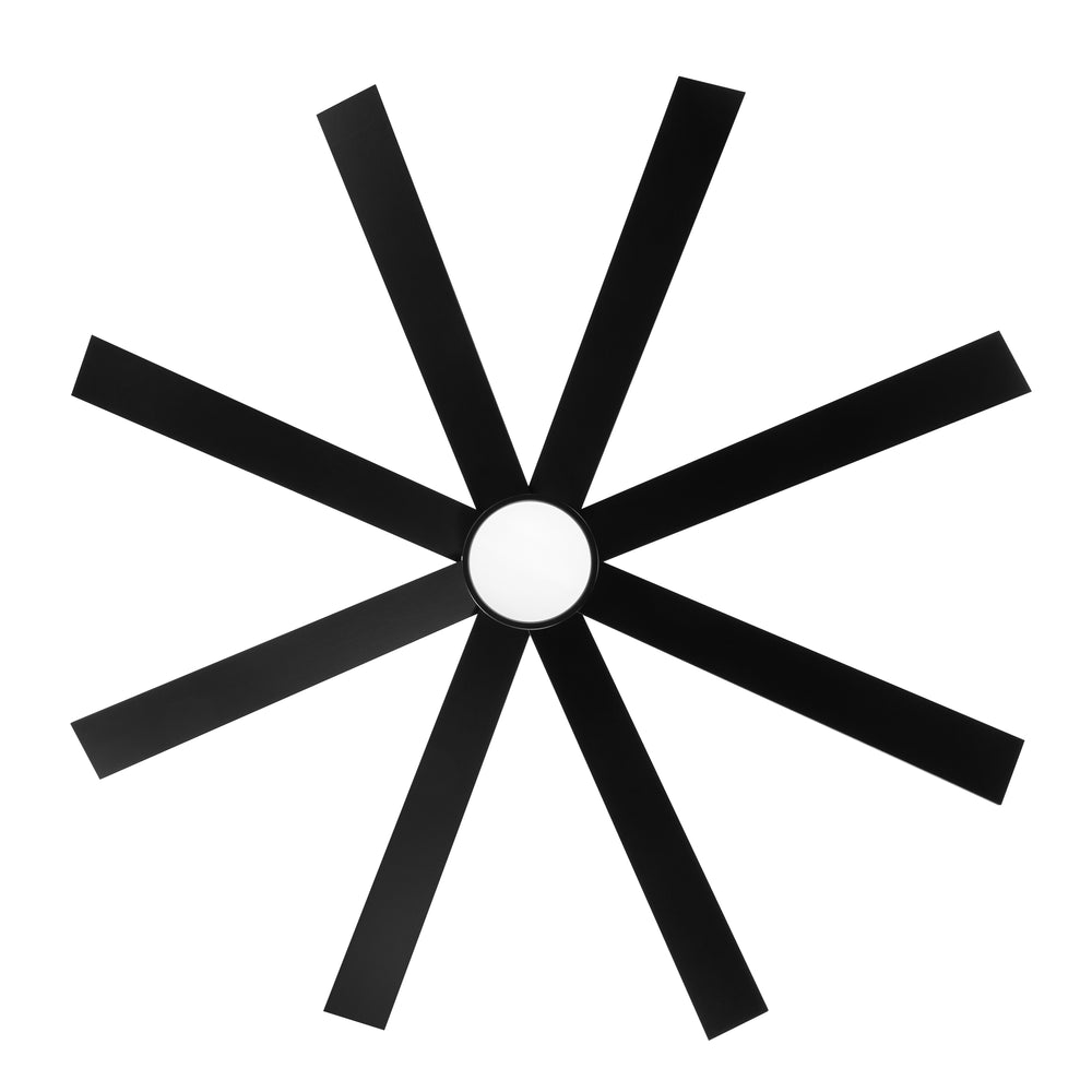 Large 72-inch 8-Blade Integrated LED Ceiling Fan with Light Remote, 6" and 20" Downrod Included